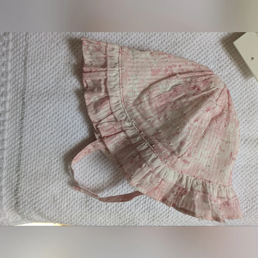 ✨HP✨NWT Cynthia Rowley Pink/Soft White Bunny Print Baby Dress Set Size 3-6months - Picture 4 of 10